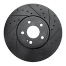 R1 19-26 Mercedes-Benz A220 Front Right Drilled & Slotted Black Brake Rotor