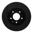 R1 95-06 Mazda MPV Front Right Drilled & Slotted Black Brake Rotor