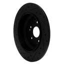 R1 14-16 Acura MDX Rear Right Drilled & Slotted Black Brake Rotor