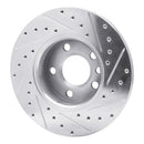 R1 96-00 Volkswagen EuroVan Front Left Drilled & Slotted Silver Brake Rotor