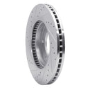 R1 06-14 Hyundai Entourage Front Right Drilled & Slotted Silver Brake Rotor
