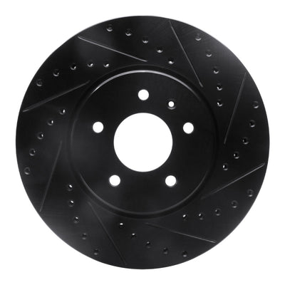 R1 09-11 Cadillac STS Front Right Drilled & Slotted Black Brake Rotor