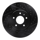 R1 09-11 Cadillac STS Front Right Drilled & Slotted Black Brake Rotor