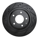 R1 93-95 Mazda RX-7 Rear Left Drilled & Slotted Black Brake Rotor