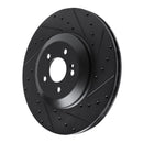 R1 17-23 Mercedes-Benz E450 Rear Right Drilled & Slotted Black Brake Rotor