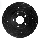 R1 07-15 Ford Edge Front Left Drilled & Slotted Black Brake Rotor