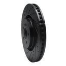 R1 15-21 Ford Edge Front Left Drilled & Slotted Black Brake Rotor