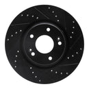 R1 15-25 Hyundai Kona Front Right Drilled & Slotted Black Brake Rotor
