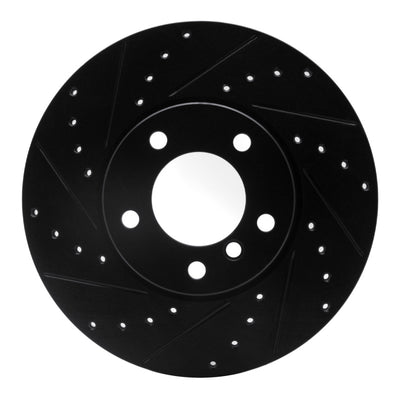 R1 07-21 BMW 430I xDrive Front Left Drilled & Slotted Black Brake Rotor