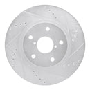 R1 19-24 Subaru Forester Front Right Drilled & Slotted Silver Brake Rotor