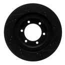 R1 03-09 Lexus GX470 Front Left Drilled & Slotted Black Brake Rotor