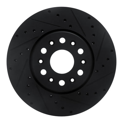 R1 17-25 Buick Enclave Front Right Drilled & Slotted Black Brake Rotor