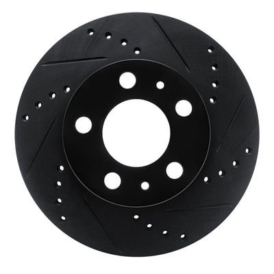 R1 76-93 Volvo 244 Front Right Drilled & Slotted Black Brake Rotor