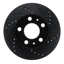 R1 76-93 Volvo 244 Front Right Drilled & Slotted Black Brake Rotor