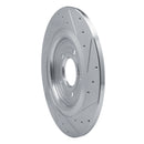 R1 20-25 Ford Mustang Rear Drilled & Slotted Silver Brake Rotor Set