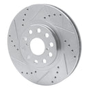 R1 93-98 Toyota Supra Front Left Drilled & Slotted Silver Brake Rotor