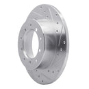 R1 74-16 Land Rover Defender (Mexico) Rear Right Drilled & Slotted Silver Brake Rotor