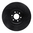 R1 04-11 Cadillac STS Front Left Drilled & Slotted Black Brake Rotor