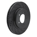 R1 06-10 Ford Explorer Sport Trac Front Right Drilled & Slotted Black Brake Rotor