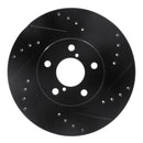 R1 90-16 Saab 9-2X Front Right Drilled & Slotted Black Brake Rotor