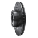 R1 11-18 BMW X4 Front Left Drilled & Slotted Black Brake Rotor