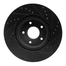 R1 14-19 Nissan X-Trail Front Drilled & Slotted Black Brake Rotor Set