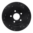 R1 98-05 Buick Park Avenue Rear Left Drilled & Slotted Black Brake Rotor