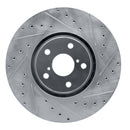 R1 07-11 Lexus GS350 Right Front Drilled & Slotted Silver Brake Rotor