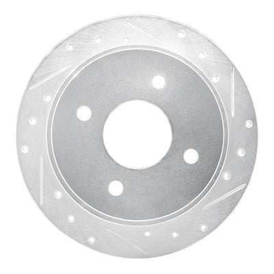 R1 90-92 Infiniti M30 Rear Right Drilled & Slotted Silver Brake Rotor