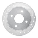 R1 90-92 Infiniti M30 Rear Right Drilled & Slotted Silver Brake Rotor