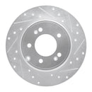 R1 17-19 Kia Cadenza Rear Right Drilled & Slotted Silver Brake Rotor