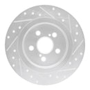 R1 11-17 Lexus CT200h Rear Drilled & Slotted Silver Brake Rotor Set