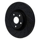 R1 09-11 Lexus IS350 Left Front Drilled & Slotted Black Brake Rotor