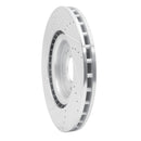 R1 08-15 Mitsubishi Lancer Front Right Drilled & Slotted Silver Brake Rotor
