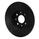 R1 13-19 Fiat 500E Rear Left Drilled & Slotted Black Brake Rotor