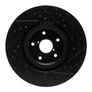 R1 -23 Subaru Ascent Front Left Drilled & Slotted Black Brake Rotor