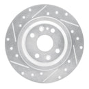 R1 01-05 Mazda Miata Rear Left Drilled & Slotted Silver Brake Rotor
