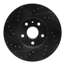R1 2008-2014 Cadillac CTS Front Right Drilled & Slotted Black Brake Rotor