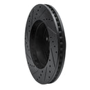 R1 02-07 Jeep Liberty Front Right Drilled & Slotted Black Brake Rotor