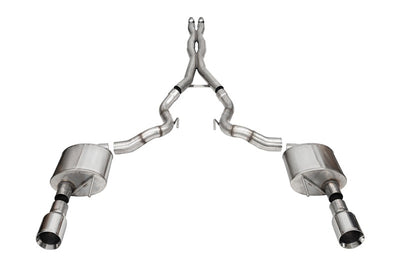 Corsa 24+ Ford Mustang GT Conv. Xtreme Cat-Back Ex. Sys. 3.0in Dual Rear Ex w/4.5in StraightCut Tips