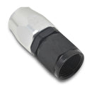 Russell Performance -12 AN Black/Silver Straight Full Flow Hose End