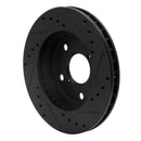 R1 91-95 Toyota MR2 Front Left Drilled & Slotted Black Brake Rotor