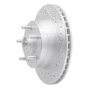 R1 86-92 Jeep COMANCHE Front Right Drilled & Slotted Silver Brake Rotor