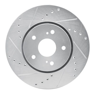 R1 10-13 Suzuki Kizashi Front Left Drilled & Slotted Silver Brake Rotor