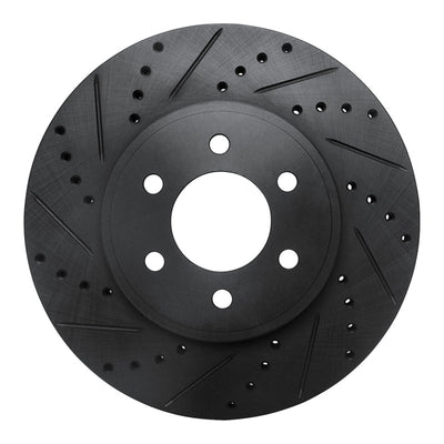 R1 03-03 Dodge Durango Front Left Drilled & Slotted Black Brake Rotor