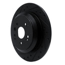 R1 14-16 Acura MDX Rear Left Drilled & Slotted Black Brake Rotor