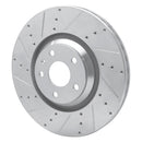 R1 12-15 Audi TTS Quattro Front Left Drilled & Slotted Silver Brake Rotor