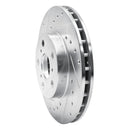 R1 87-91 Toyota Camry Front Left Drilled & Slotted Silver Brake Rotor