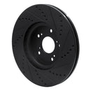 R1 04-08 Acura TL Front Drilled & Slotted Black Rotors