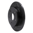 R1 10-13 Suzuki Kizashi Rear Right Drilled & Slotted Black Brake Rotor